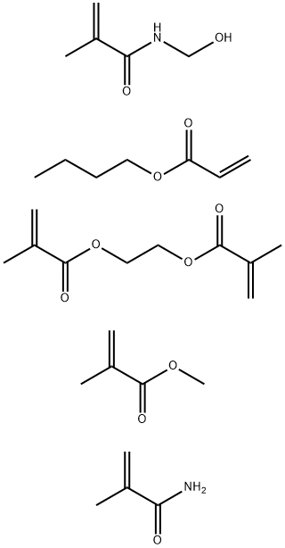 Polymer of butyl acrylate, methylol methacrylamide, methacrylamide and methyl methacrylate Structure
