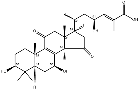 Lanosta-8,24-dien-26-oic acid, 3,7,23-trihydroxy-11,15-dioxo-, (3β,7β,23S,24E)- Structure