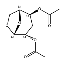 .beta.-D-arabino-Hexopyranose, 1,6-anhydro-3-deoxy-, diacetate Structure