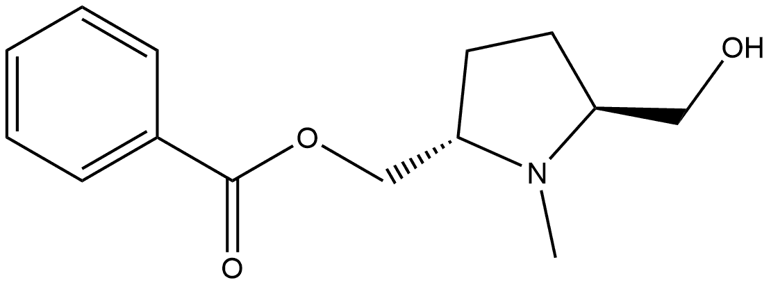 ((2S,5S)-5-(Hydroxymethyl)-1-methylpyrrolidin-2-yl)methyl benzoate 구조식 이미지