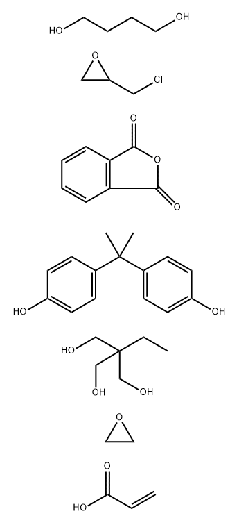 1,3-Isobenzofurandione, polymer with 1,4-butanediol, (chloromethyl)oxirane, 2-ethyl-2-(hydroxymethyl)-1,3-propanediol, 4,4-(1-methylethylidene)bisphenol and oxirane, 2-propenoate Structure