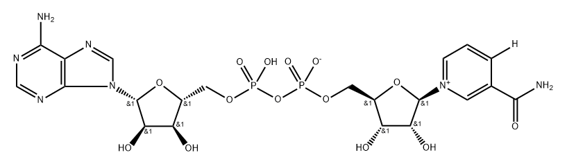 Adenosine 5'-(trihydrogen diphosphate), P'→5'-ester with 3-(aminocarbonyl)-1-β-D-ribofuranosylpyridinium-4-t inner salt (9CI) Structure