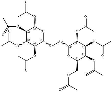 6-O-(2-O,3-O,4-O,6-O-Tetraacetyl-α-D-galactopyranosyl)-β-D-glucopyranose tetraacetate 구조식 이미지