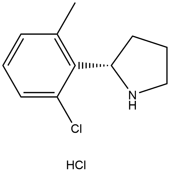 (S)-2-(2-chloro-6-methylphenyl)pyrrolidine hydrochloride Structure