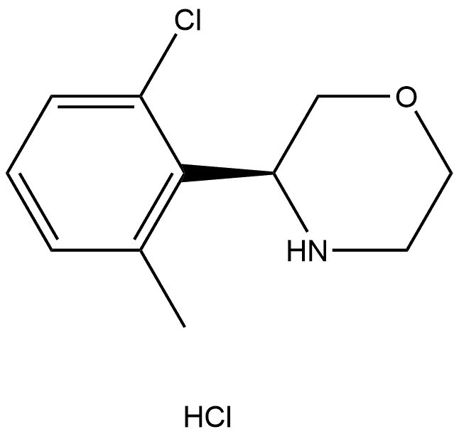 (S)-3-(2-chloro-6-methylphenyl)morpholine hydrochloride Structure