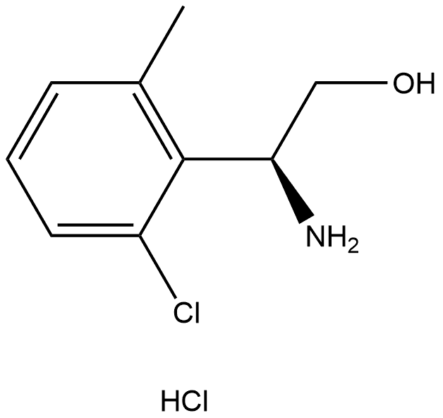 (S)-2-amino-2-(2-chloro-6-methylphenyl)ethan-1-ol hydrochloride 구조식 이미지