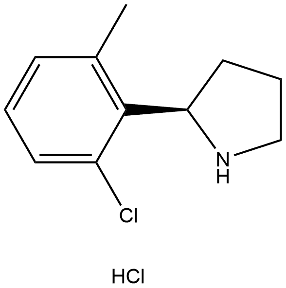 (R)-2-(2-chloro-6-methylphenyl)pyrrolidine hydrochloride Structure