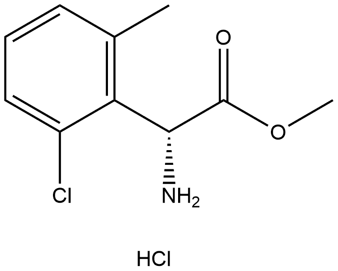 methyl (R)-2-amino-2-(2-chloro-6-methylphenyl)acetate hydrochloride 구조식 이미지