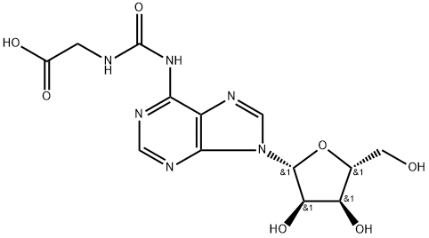 Glycine, N-[[(9-β-D-ribofuranosyl-9H-purin-6-yl)amino]carbonyl]- Structure