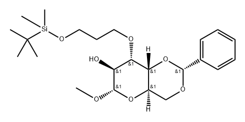 (2R,4aR,6S,7S,8S,8aR)-8-(3-((tert-butyldimethylsilyl)oxy)propoxy)-6-methoxy-2-phenylhexahydropyrano[3,2-d][1,3]dioxin-7-ol Structure