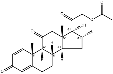 Pregna-1,4-diene-3,11,20-trione, 21-(acetyloxy)-9-fluoro-17-hydroxy-16-methyl-, (16α)- 구조식 이미지