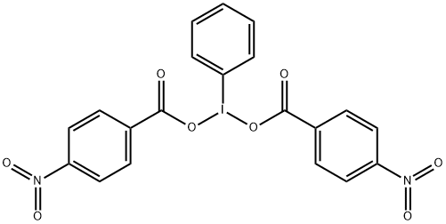 Iodine, bis(4-nitrobenzoato-κO1)phenyl- Structure