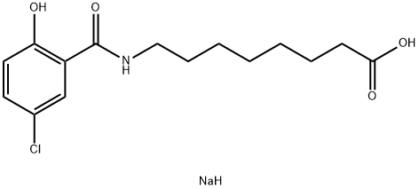 Octanoic acid, 8-[(5-chloro-2-hydroxybenzoyl)amino]-, sodium salt (1:2) 구조식 이미지