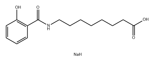 Octanoic acid, 8-[(2-hydroxybenzoyl)amino]-, sodium salt (1:2) Structure