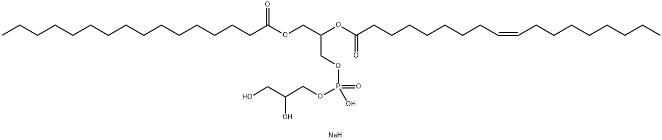 1-Palmitoyl-2-oleyl-sn-glycero-3-phospho-rac-(1-glycerol) Sodium Salt 구조식 이미지