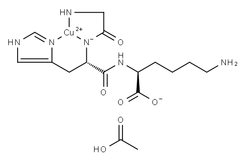 [glycyl-κN-L-histidyl-κN,κN3-L-lysinato(2-)]-Copper, monoacetate (9CI) Structure