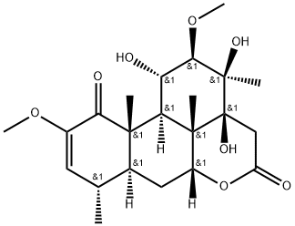 Picras-2-ene-1,16-dione, 11,13,14-trihydroxy-2,12-dimethoxy-, (11.alph a.,12.beta.)- 구조식 이미지
