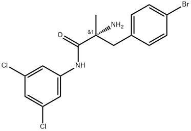 Benzenepropanamide, α-amino-4-bromo-N-(3,5-dichlorophenyl)-α-methyl-, (αR)- Structure