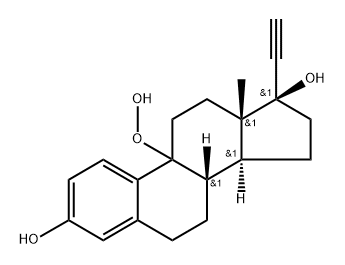 (8S,13S,14S,17R)-17-ethynyl-9-hydroperoxy-13-methyl-7,8,9,11,12,13,14,15,16,17-decahydro-6H-cyclopenta[a]phenanthrene-3,17-diol 구조식 이미지