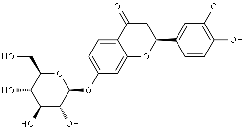 4H-1-Benzopyran-4-one, 2-(3,4-dihydroxyphenyl)-7-(β-D-glucopyranosyloxy)-2,3-dihydro-, (2S)- Structure