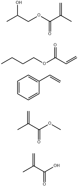 2-Propenoic acid, 2-methyl-, polymer with butyl 2-propenoate, ethenylbenzene, 2-hydroxypropyl 2-methyl-2-propenoate and methyl 2-methyl-2-propenoate Structure