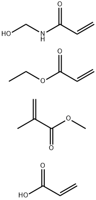 2-프로펜산,2-메틸-,메틸에스테르,에틸2-프로페노에이트중합체,N-(히드록시메틸)-2-프로펜아미드및2-프로펜산아크릴산,에틸아크릴레이트,메틸메타크릴레이트,N-메틸올아크릴아미드중합체 구조식 이미지