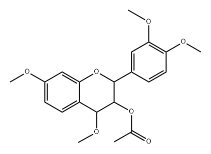 rel-(+)-Acetic acid (2R*)-2α*-(3,4-dimethoxyphenyl)-4α*,7-dimethoxychroman-3β*-yl ester Structure