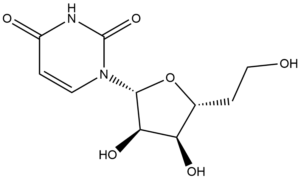 2,4(1H,3H)-Pyrimidinedione, 1-(5-deoxy-β-D-ribo-hexofuranosyl)- 구조식 이미지