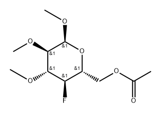 Glucopyranoside, methyl 4-deoxy-4-fluoro-2,3-di-O-methyl-, acetate, al pha-D- Structure