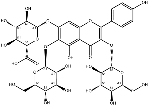 6-hydroxyl kaempherol-3,6-O-diglucosyl-7-O-Glucuronic acid Structure