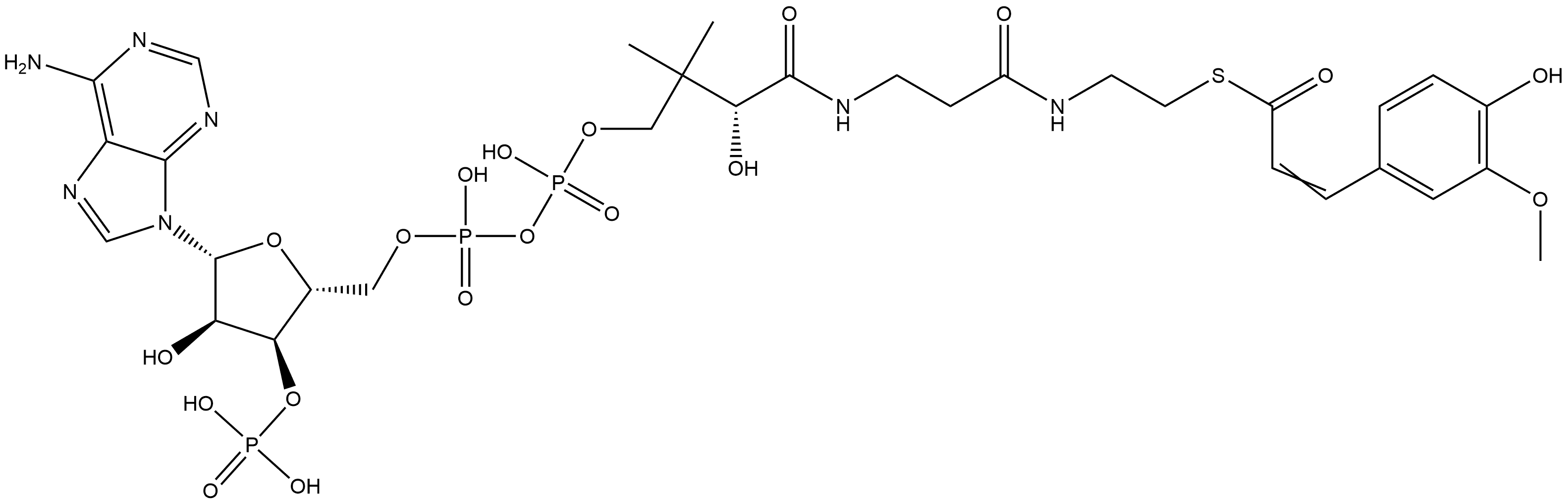 Coenzyme A, S-[3-(4-hydroxy-3-methoxyphenyl)-2-propenoate] Structure