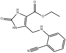 Ethyl 5-[[(2-cyanophenyl)amino]methyl]-2,3-dihydro-2-oxo-1H-imidazole-4-carboxylate Structure