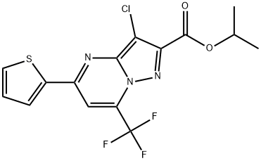 isopropyl3-chloro-5-(thiophen-2-yl)-7-(trifluoromethyl)pyrazolo[1,5-a]pyrimidine-2-carboxylate Structure