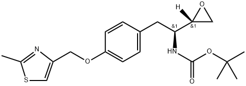 Carbamic acid, N-[(1S)-2-[4-[(2-methyl-4-thiazolyl)methoxy]phenyl]-1-(2S)-2-oxiranylethyl]-, 1,1-dimethylethyl ester 구조식 이미지