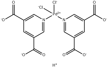 Palladate(4-), dichlorobis[3,5-pyridinedicarboxylato(2-)-κN1]-, tetrahydrogen, (SP-4-1)- (9CI) 구조식 이미지