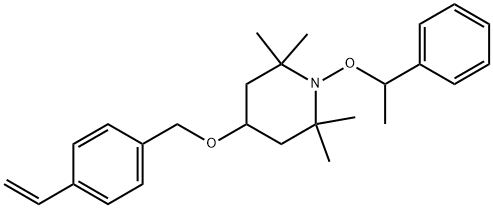 4-[(4-Ethenylphenyl)methoxy]-2,2,6,6-tetramethyl-1-(1-phenylethoxy)piperidine Structure