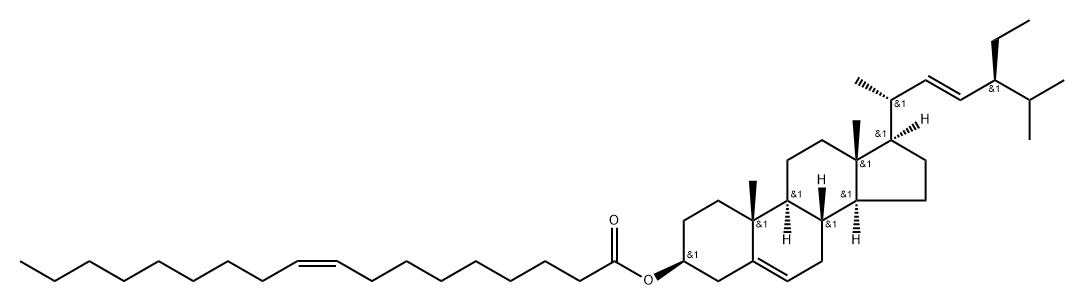 Stigmasta-5,22-dien-3-ol, 3-[(9Z)-9-octadecenoate], (3β,22E)- Structure