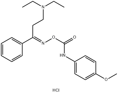 1-Propanone, 3-(diethylamino)-1-phenyl-, O-[[(4-methoxyphenyl)amino]carbonyl]oxime, monohydrochloride (9CI) Structure