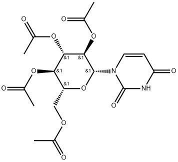 2,4(1H,3H)-Pyrimidinedione, 1-(2,3,4,6-tetra-O-acetyl-β-D-glucopyranosyl)- Structure