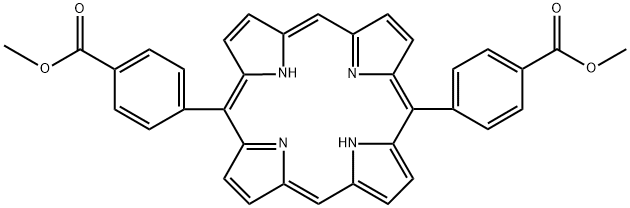 Benzoicacid,4,4'-(21H,23H-porphine-5,15-diyl)bis-,1,1'-dimethylester 구조식 이미지