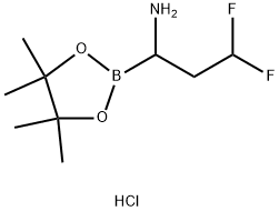 1,3,2-Dioxaborolane-2-methanamine, α-(2,2-difluoroethyl)-4,4,5,5-tetramethyl-, hydrochloride (1:1) Structure