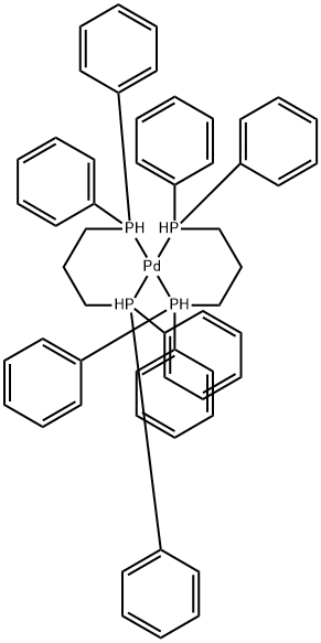 Palladium, bis[1,1'-(1,3-propanediyl)bis[1,1-diphenylphosphine-κP]]-, (T-4)- Structure