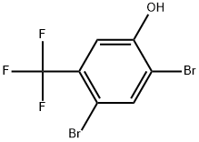 Phenol, 2,4-dibromo-5-(trifluoromethyl)- Structure