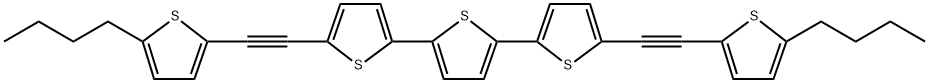 2,2':5',2''-Terthiophene, 5,5''''-bis[2-(5-butyl-2-thienyl)ethynyl]- Structure