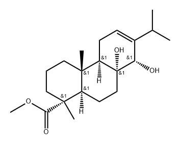 (1R)-1,2,3,4,4a,4bα,5,8,8a,9,10,10aα-Dodecahydro-8α,8aα-dihydroxy-1,4aβ-dimethyl-7-isopropylphenanthrene-1α-carboxylic acid methyl ester 구조식 이미지