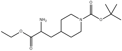4-Piperidinepropanoic acid, α-amino-1-[(1,1-dimethylethoxy)carbonyl]-, ethyl ester Structure