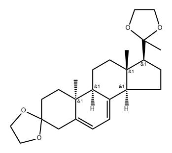 10α-Pregna-5,7-diene-3,20-dione, cyclic bis(ethylene acetal) (8CI) 구조식 이미지