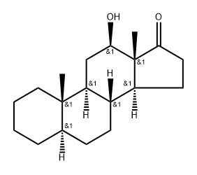 12β-하이드록시-5α-안드로스탄-17-온 구조식 이미지