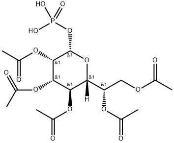 L-glycero-β-D-manno-Heptopyranose, 2,3,4,6,7-pentaacetate 1-(dihydrogen phosphate) Structure