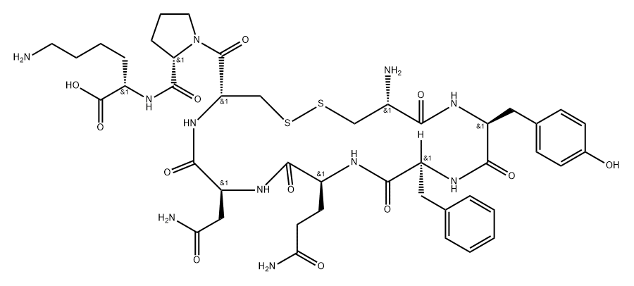 바소프레신,9-des-Gly-NH(2)-Lys- 구조식 이미지